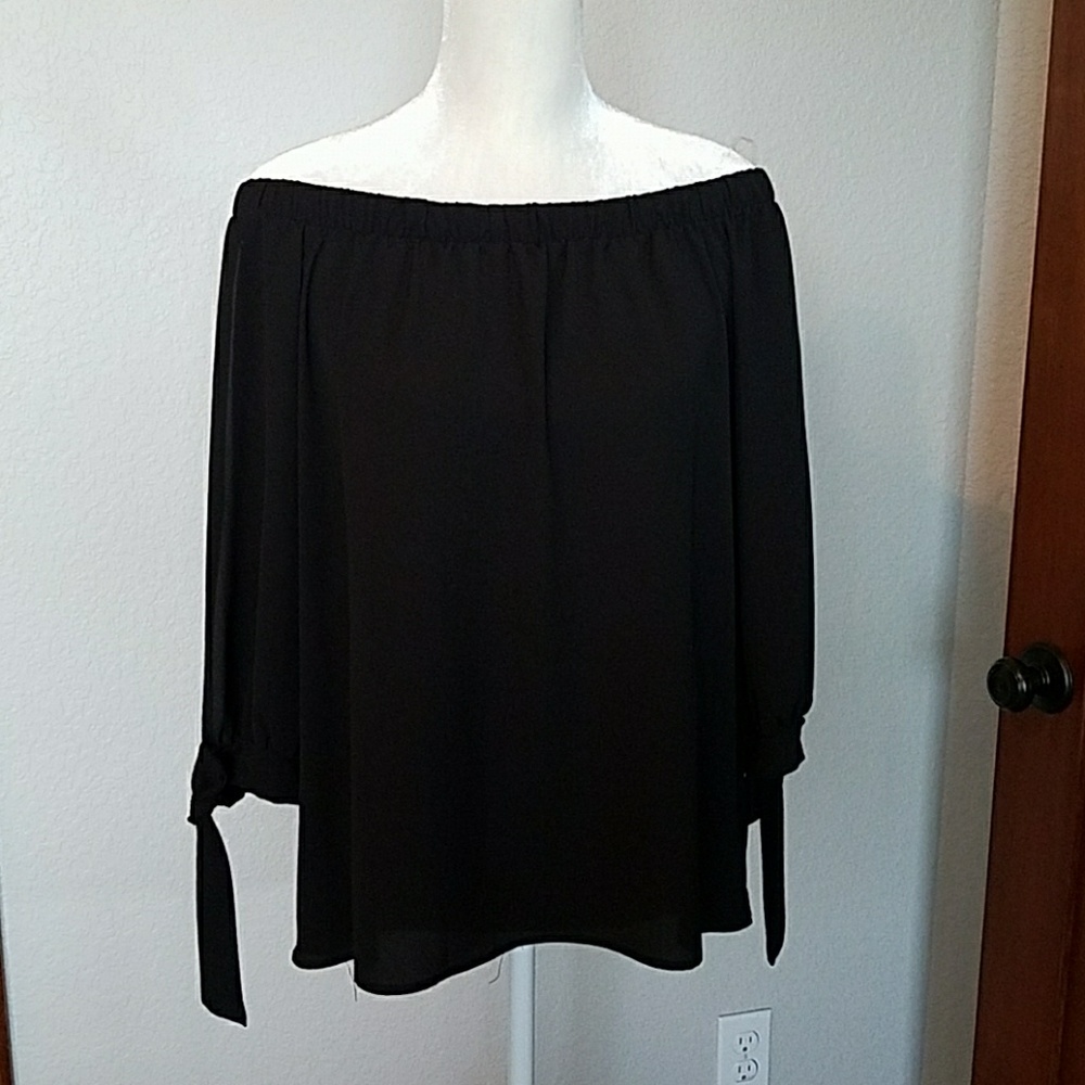 Off the Shoulder Black Top
